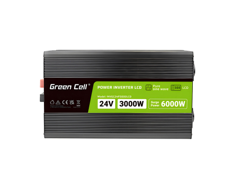 Green Cell ® inverter spændingsomformer 12V til 230V 500W / 1000W ren sinusbølge