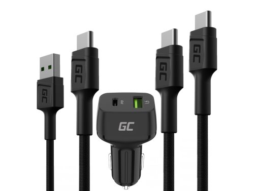 Hurtigopladningskit til mobiltelefoner – 48W USB-C USB-A oplader + 2x 30 cm USB-C-kabler