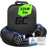 GC Snap EV Ladekabel Type 2 11kW / 22kW 5m til Tesla Model 3 S X Y, VW ID.3 ID.4, Kia EV6, Audi E-Tron, Fiat 500e, BMW i3, iX