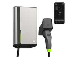 Green Cell GC HabuDen Wallbox 22kW 32A 5m kabel Type 2 Smart EV-ladestation med GC App Bluetooth WiFi