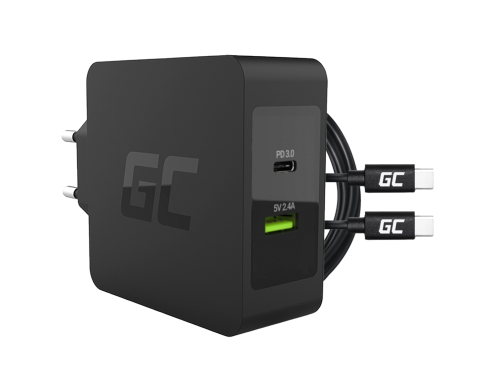 Green Cell 45W USB-C PD-oplader med USB-C-kabel og ekstra USB-port