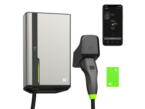 Greencell HabuDen Wallbox 22kW 32A 5m NFC kabel Type 2 Smart EV-ladestation med GC App Bluetooth WiFi