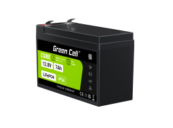 Green Cell CUBE LiFePO4 Batteri 7Ah 12.8V 89.6Wh Lithium-Jern-Phosphate til UPS, Alarm Legetøj, CCTV Telekom, Elektrisk legetøj