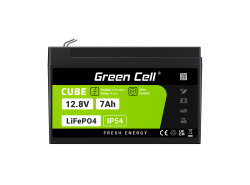 Green Cell CUBE LiFePO4 Batteri 7Ah 12.8V 89.6Wh Lithium-Jern-Phosphate til UPS, Alarm Legetøj, CCTV Telekom, Elektrisk legetøj