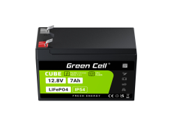 Green Cell CUBE LiFePO4 Batteri 7Ah 12.8V 89.6Wh Lithium-Jern-Phosphate til UPS, Alarm Legetøj, CCTV Telekom, Elektrisk legetøj