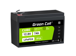 Green Cell CUBE LiFePO4 Batteri 7Ah 12.8V 89.6Wh Lithium-Jern-Phosphate til UPS, Alarm Legetøj, CCTV Telekom, Elektrisk legetøj