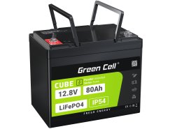 Green Cell CUBE LiFePO4 Batteri 80Ah 12.8V 1024Wh Lithium-Jern-Phosphate til Autocamper, Rengøringsudstyr, Campingvogne