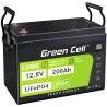 Green Cell CUBE LiFePO4 Batteri 200Ah 12.8V 2560Wh Lithium-Jern-Phosphate til Autocamper, Solpaneler, Madvogn, Campingvogne