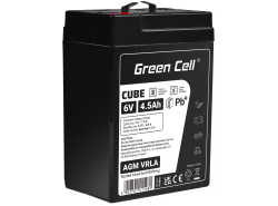 Green Cell CUBE AGM IP54 batteri AGM GEL 6V 4,5Ah blybatteri Green Cell vedligeholdelsesfrit til kasseapparater og vægte