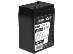 Green Cell CUBE AGM IP54 batteri AGM GEL 6V 5Ah blybatteri Green Cell vedligeholdelsesfri til biler og legetøj