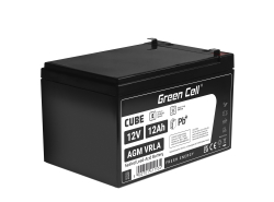 AGM GEL batteri 12V 12Ah blybatteri Green Cell vedligeholdelsesfrit til traktorer og plæneklippere