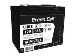 AGM GEL Batterie 12V 55Ah Blei Akku Green Cell Wartungsfreie für Boot und Beiboot