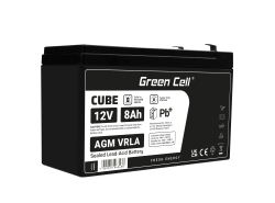 AGM GEL-batteri 12V 8Ah blybatteri Green Cell vedligeholdelsesfrit til UPS og nødsystemer