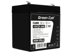 AGM GEL batteri 12V 5.3Ah blybatteri Green Cell vedligeholdelsesfri til alarm og bil