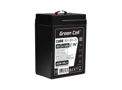 Green Cell CUBE AGM IP54 batteri AGM GEL 6V 4,5Ah blybatteri Green Cell vedligeholdelsesfrit til kasseapparater og vægte