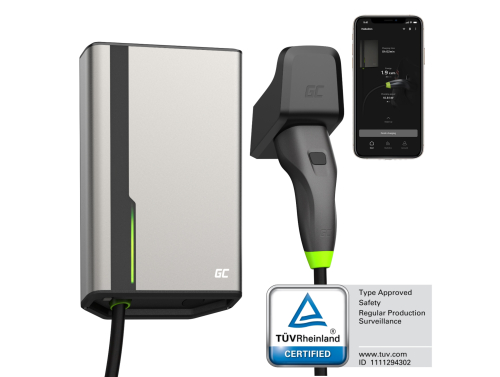 Greencell HabuDen Wallbox 11kW 22kW 32A 7,5m kabel Type 2 Smart EV-ladestation med GC App Bluetooth WiFi