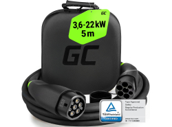 GC Snap EV Ladekabel Type 2 11kW / 22kW 5m til Tesla Model 3 S X Y, VW ID.3 ID.4, Kia EV6, Audi E-Tron, Fiat 500e, BMW i3, iX