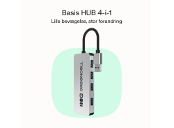 Adapter Basic HUB Greencell USB-A 4in1 (4×USB 3.0) – hurtig overførsel op til 5 Gb/s, aluminiumsdesign