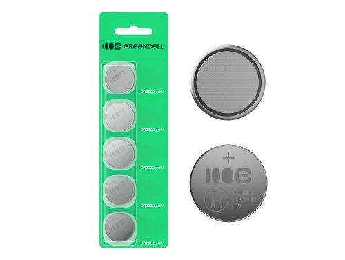 Greencell Blister 5x lithiumbatteri CR2032 3V 220mAh til nøgle, ur, fjernbetjening, vægt
