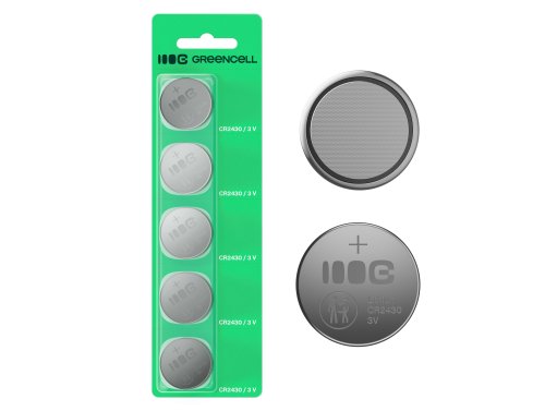 Greencell Blister 5x lithiumbatteri CR2430 3V 290mAh knapbatteri til nøgle, ur, fjernbetjening, vægt