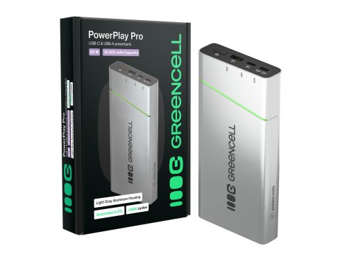 Powerbank Greencell PowerPlay Pro 20800mAh 65W – hurtig opladning, PD, Ultra Charge, fremstillet i Polen
