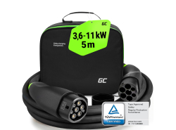 Green Cell Snap EV Ladekabel Type 2 11kW 5m til Tesla Model 3 S X Y, Kia EV6, Hyundai IONIQ 5, Audi E-Tron, Ford Mach-E