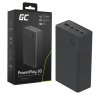 Greencell PowerPlay 30 - sort powerbank med 30 000mAh, 22,5W, 4 porte