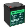 Greencell AGM VRLA 12V 5Ah vedligeholdelsesfri batteri til kasser legetøj kameraer (91x70x102mm)
