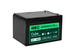 Greencell AGM VRLA 12V 12Ah vedligeholdelsesfri akumulator til kasse, legetøj, kamera (151x98.5x95mm)
