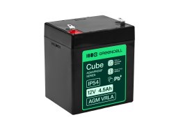 Greencell AGM VRLA 12V 4.5Ah vedligeholdelsesfri akumulator til kasseapparater, legetøj, kameraer (90x70x106mm)