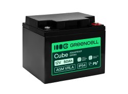 Greencell AGM VRLA 12V 50Ah vedligeholdelsesfri batteri til UPS, vægt, campingvogn (197x166x170mm)
