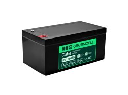 Greencell AGM VRLA 12V 250Ah vedligeholdelsesfri batteri til både, photovoltaik, solpaneler (520x268x225mm)