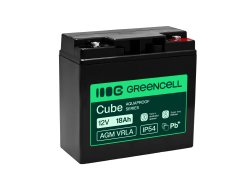 Greencell AGM VRLA 12V 18Ah vedligeholdelsesfri batteri til kasseapparat, legetøj, kamera (181x77x167mm)
