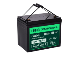 Green Cell CUBE AGM IP54 batteri AGM GEL 12V 75Ah blybatteri Green Cell vedligeholdelsesfrit til elmotor og autocamper
