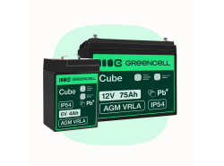 Green Cell CUBE AGM IP54 batteri AGM GEL 12V 75Ah blybatteri Green Cell vedligeholdelsesfrit til elmotor og autocamper