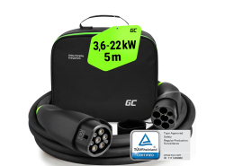 GC Snap EV Ladekabel Type 2 11kW / 22kW 5m til Tesla Model 3 S X Y, VW ID.3 ID.4, Kia EV6, Audi E-Tron, Fiat 500e, BMW i3, iX