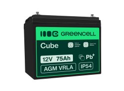 AGM GEL batteri 12V 75Ah blybatteri Green Cell vedligeholdelsesfrit til elmotor og autocamper