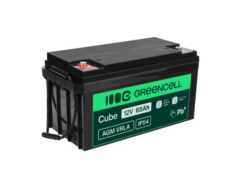 AGM GEL batteri 12V 65Ah blybatteri Green Cell vedligeholdelsesfrit til både og gaffeltrucks