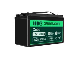 AGM GEL batteri 12V 90Ah blybatteri Green Cell vedligeholdelsesfri til autocampere og solceller