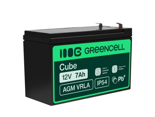 AGM GEL batteri 12V 7Ah blybatteri Green Cell vedligeholdelsesfrit til UPS og nødsystemer