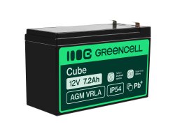 AGM GEL-batteri 12V 7,2Ah blybatteri Green Cell vedligeholdelsesfrit til UPS og overvågning