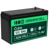 AGM GEL batteri 12V 9Ah blybatteri Green Cell vedligeholdelsesfrit til UPS og ekkosonder