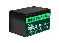 AGM GEL batteri 12V 12Ah blybatteri Green Cell vedligeholdelsesfrit til traktorer og plæneklippere