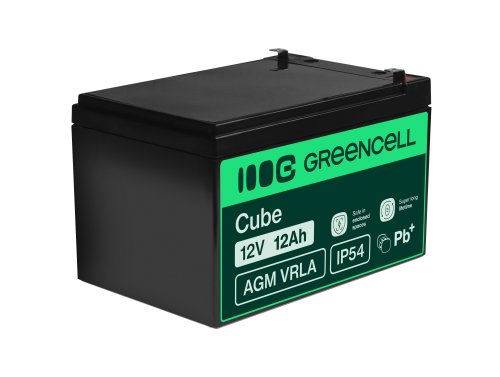 AGM GEL batteri 12V 12Ah blybatteri Green Cell vedligeholdelsesfrit til traktorer og plæneklippere
