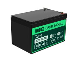 AGM GEL batteri 12V 14Ah blybatteri Green Cell vedligeholdelsesfri til scootere og cykler