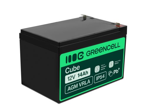 AGM GEL batteri 12V 14Ah blybatteri Green Cell vedligeholdelsesfri til scootere og cykler