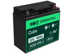 AGM GEL batteri 12V 18Ah blybatteri Green Cell vedligeholdelsesfri til solceller og ekkolod