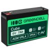 AGM GEL batteri 6V 7Ah blybatteri Green Cell vedligeholdelsesfri til alarm og belysning