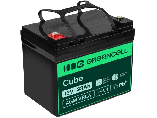 AGM GEL batteri 12V 33Ah blybatteri Green Cell vedligeholdelsesfri til scootere og fiskerbåde