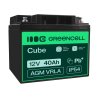 AGM GEL batteri 12V 40Ah blybatteri Green Cell vedligeholdelsesfri til cykel og traktor